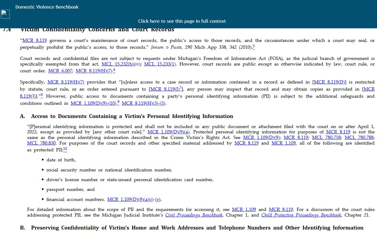 Bay County criminal court records confidentiality and public access guidance